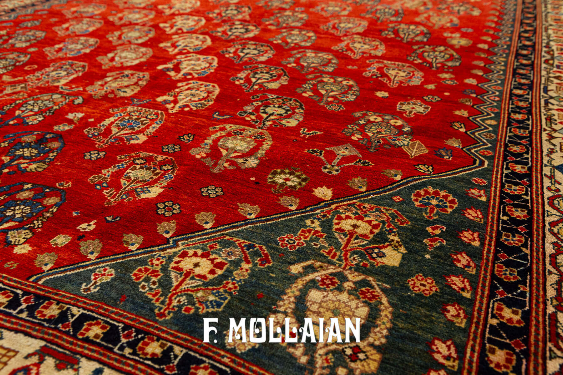 All-over (Moharammat design) with Wide Gallery (kalleh) Size Hand-knotted Antique Persian Kashkuli Carpet n°:96133719